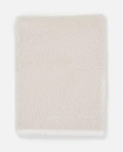 Shop Jacquemus Lecharpe Neve Fluffy Scarf In White