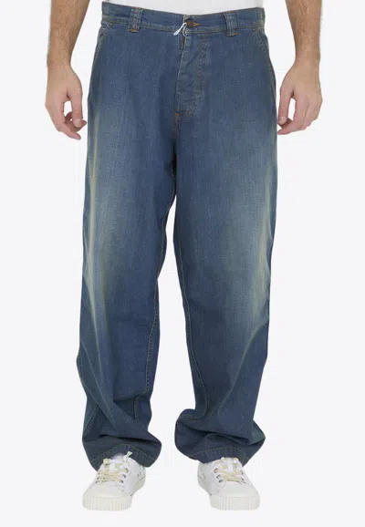 Shop Maison Margiela Americana Wash Straight-leg Jeans In Blue