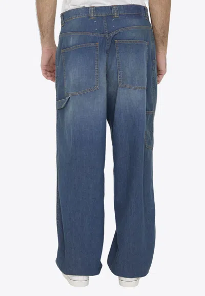 Shop Maison Margiela Americana Wash Straight-leg Jeans In Blue