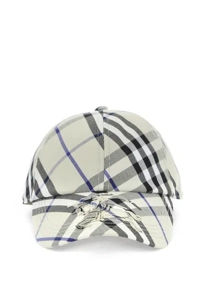 Shop Burberry Ered Baseball Cap In Cotton Blend Women In Multicolor