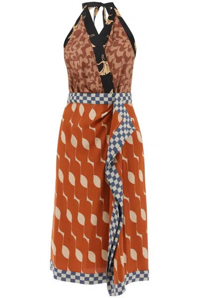 Shop Dries Van Noten Dole Patchwork Dress With American Neckline Women In Multicolor
