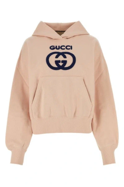 Shop Gucci Woman Light Pink Cotton Sweatshirt