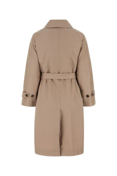 Shop Max Mara The Cube Woman Beige Twill Ftrench Trench Coat In Brown