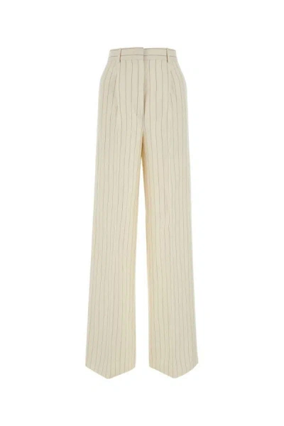 Shop Max Mara Woman Embroidered Linen Blend Giuliva Wide-leg Pant In Multicolor