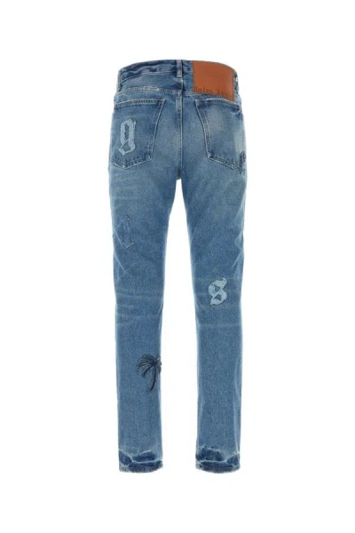 Shop Palm Angels Man Jeans In Multicolor