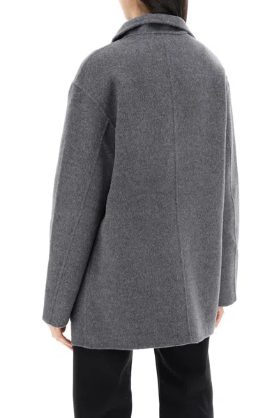 Shop Totême Toteme Double-faced Wool Jacket Women In Gray