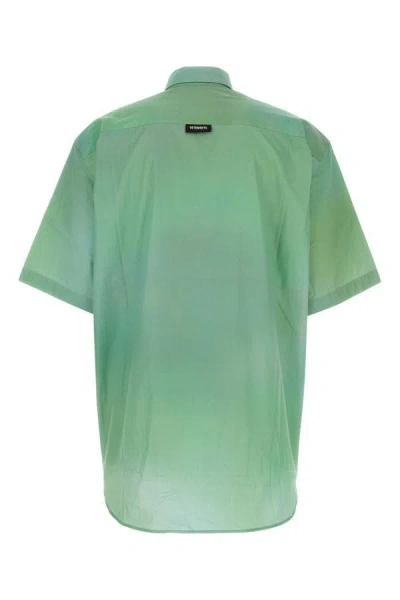 Shop Vetements Unisex Green Poplin Oversize Shirt