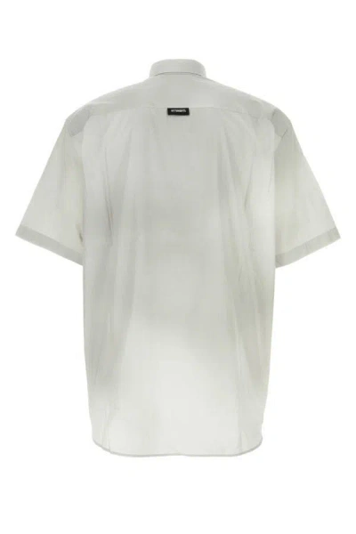 Shop Vetements Unisex Light Grey Poplin Oversize Shirt In Gray