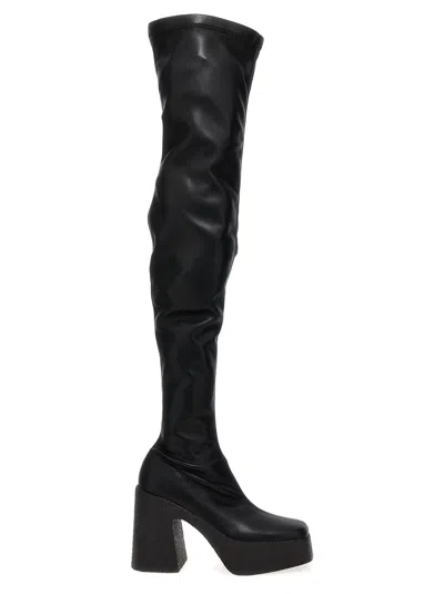 Shop Stella Mccartney Skyla Stretch Alter Mat Knee Boot In Black