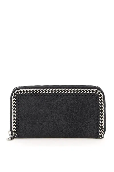 Shop Stella Mccartney Falabella Zip-around Wallet In Black