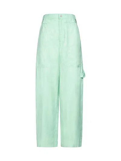 Shop Stella Mccartney Twill Pants In Fluo Mint