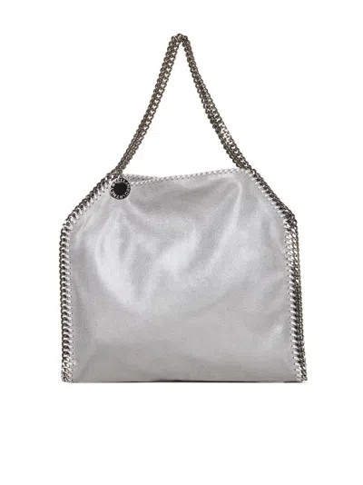 Shop Stella Mccartney Grey And Silver Falabella Tote Bag