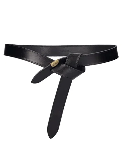 Shop Isabel Marant "lecce" Knotted Belt In Black