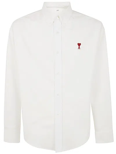 Shop Ami Alexandre Mattiussi Ami Paris Boxy Fit Shirt Clothing In White