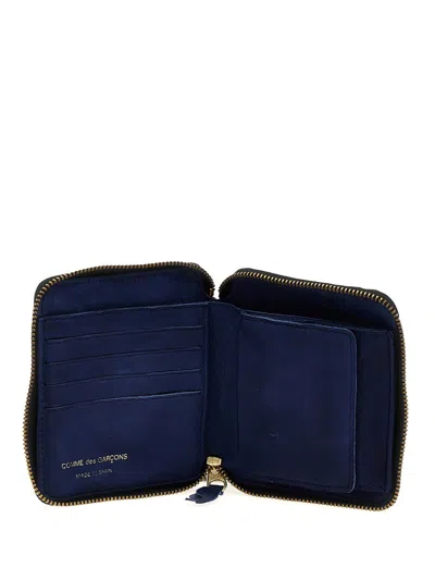 Shop Comme Des Garçons 'washed' Wallet In Blue