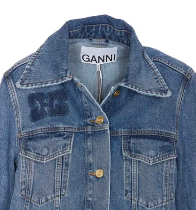 Shop Ganni Jackets In Blue