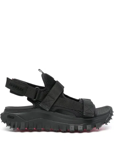 Shop Moncler Trailgrip Vela Sandals In Black