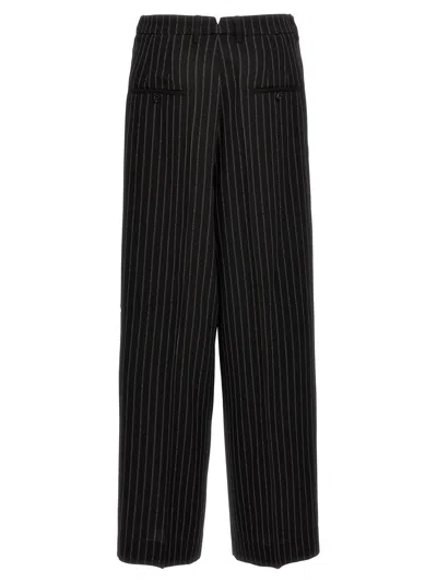 Shop Ami Alexandre Mattiussi Ami Paris Pinstripe Pants In White/black