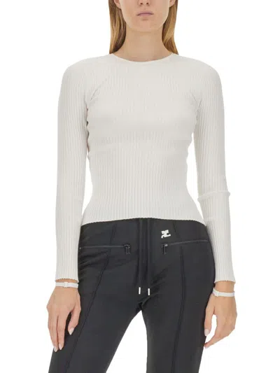 Shop Courrèges Rib Knit In White
