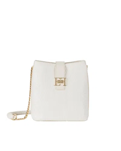 Shop Elisabetta Franchi Shoulder Bag In Ivory