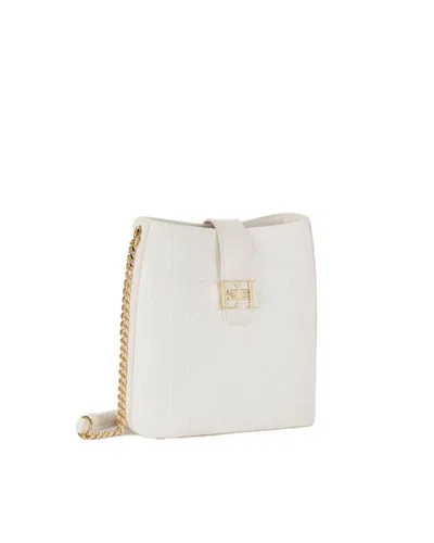 Shop Elisabetta Franchi Shoulder Bag In Ivory