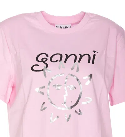 Shop Ganni T-shirts And Polos In Pink