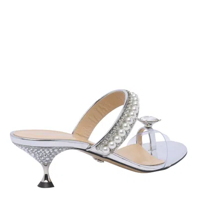 Shop Mach & Mach Sandals In Silver