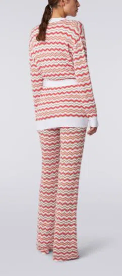 Missoni Chevron-knit Cardigan In White