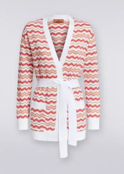 Missoni Chevron-knit Cardigan In White