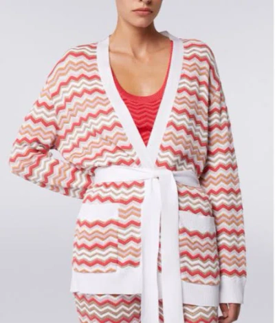 Missoni Chevron-knit Cardigan In White