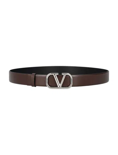 Shop Valentino Garavani Vlogo Signature Belt In Fondente