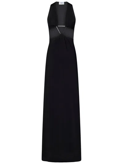 Shop Coperni Cut-out Triangle Long Dress In Nero