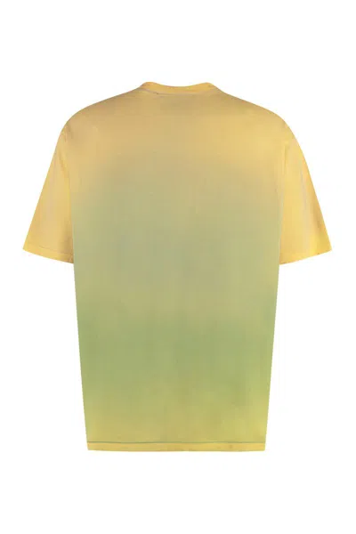 Shop Acne Studios Cotton Crew-neck T-shirt In Yellow