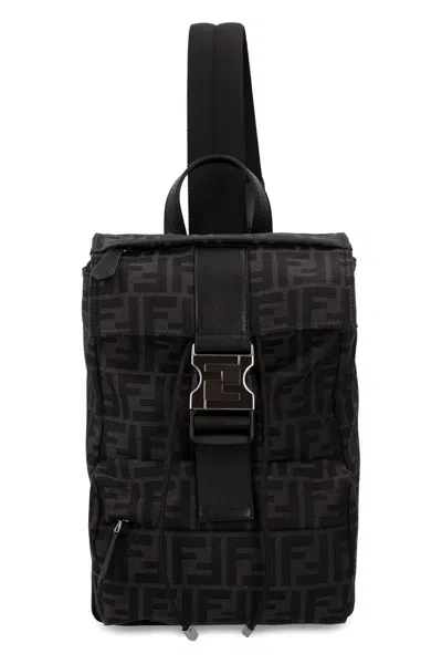 Shop Fendi Ness Fabric Backpack In Grey