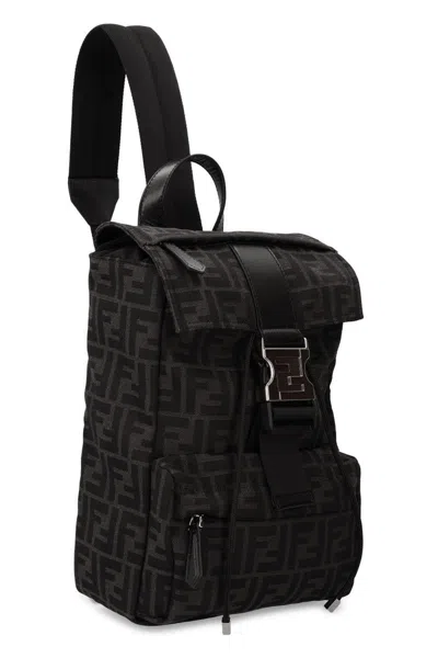 Shop Fendi Ness Fabric Backpack In Grey