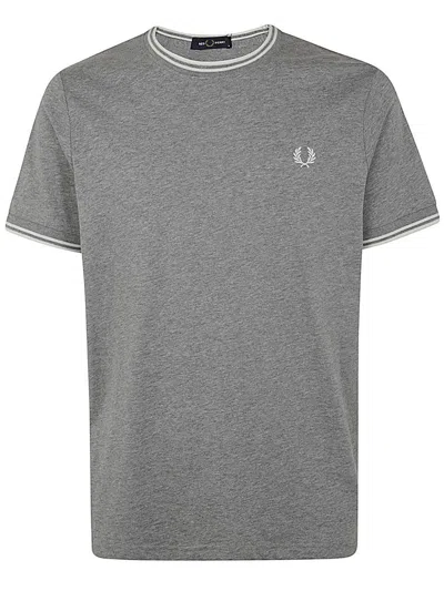 Shop Fred Perry Fp Twin Tipped T-shirt Clothing In Grey