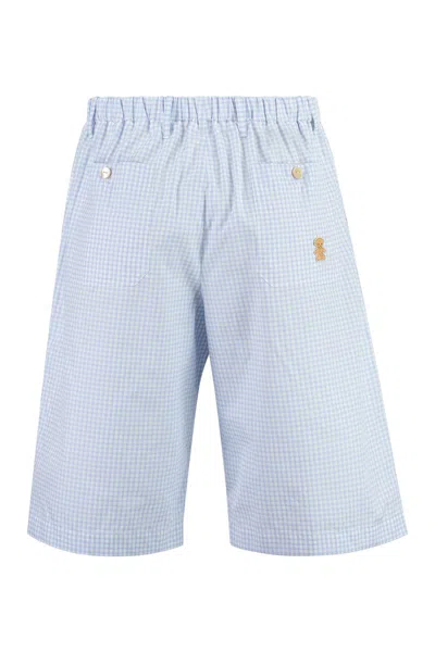 Shop Gucci Cotton Bermuda Shorts In Blue