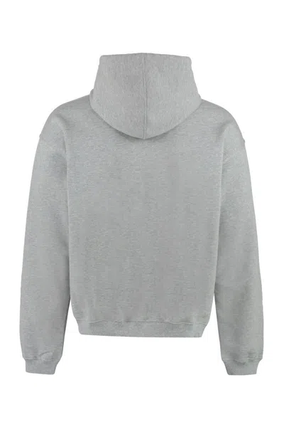 Shop Gucci Cotton Hoodie In Grey