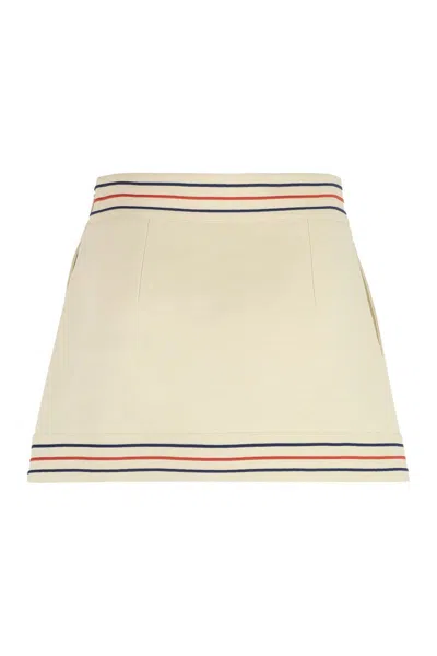 Shop Gucci Cotton Wrap Skirt In Ivory