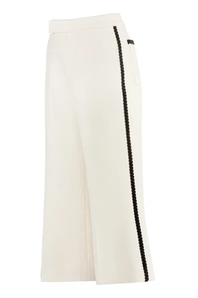 Shop Gucci Tweed Trousers In White