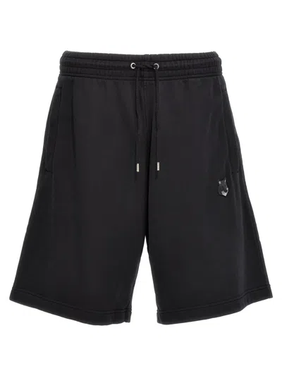 Shop Maison Kitsuné 'bold Fox Head' Bermuda Shorts In Black