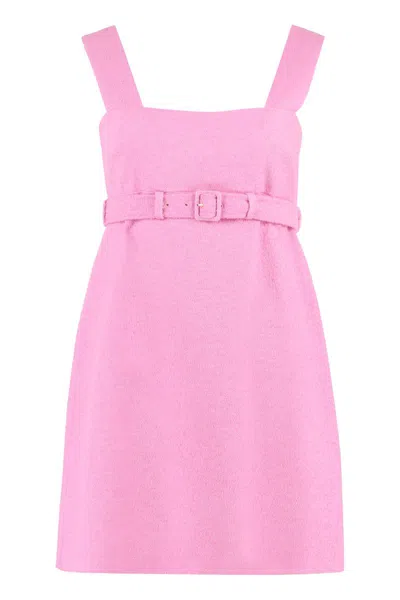 Shop Patou Belted Waist Dress In Pink