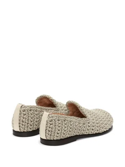 Shop Jw Anderson J.w. Anderson Crochet Moccasin Loafers In Natural