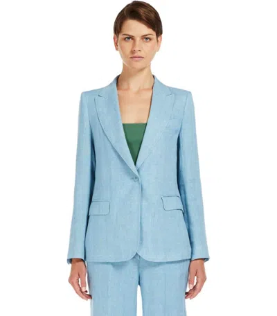 Shop Weekend Max Mara Nalut Light Blue Single-breasted Jacket