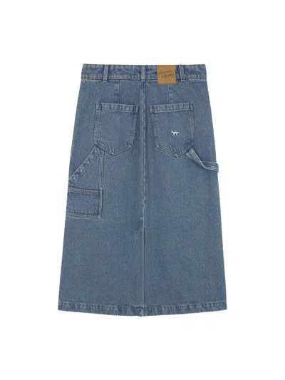 Shop Maison Kitsuné Skirt In Blue