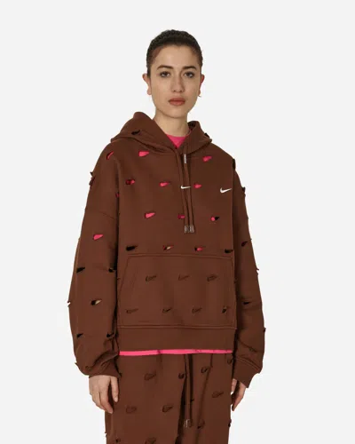 Shop Nike Jacquemus Swoosh Hoodie Cacao Wow In Brown