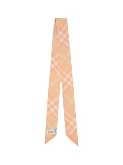 Shop Burberry Scarves In Peach