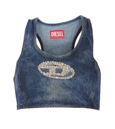 Shop Diesel Top In Denim