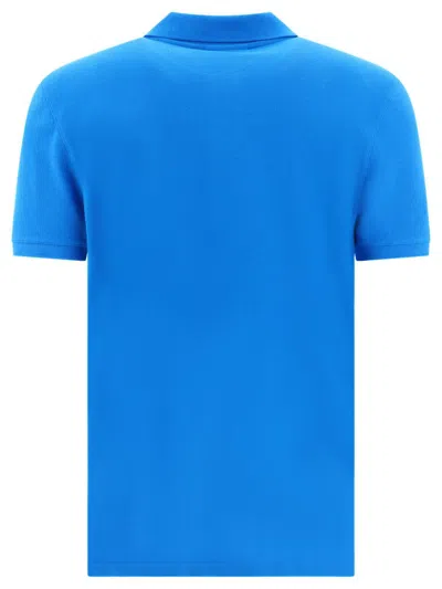 Shop Maison Kitsuné "fox Head" Polo Shirt In Blue