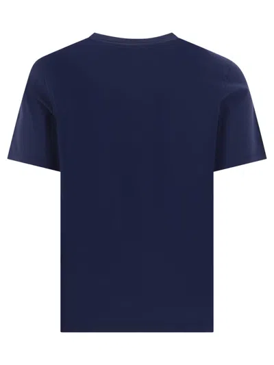 Shop Maison Kitsuné "fox Head" T-shirt In Blue